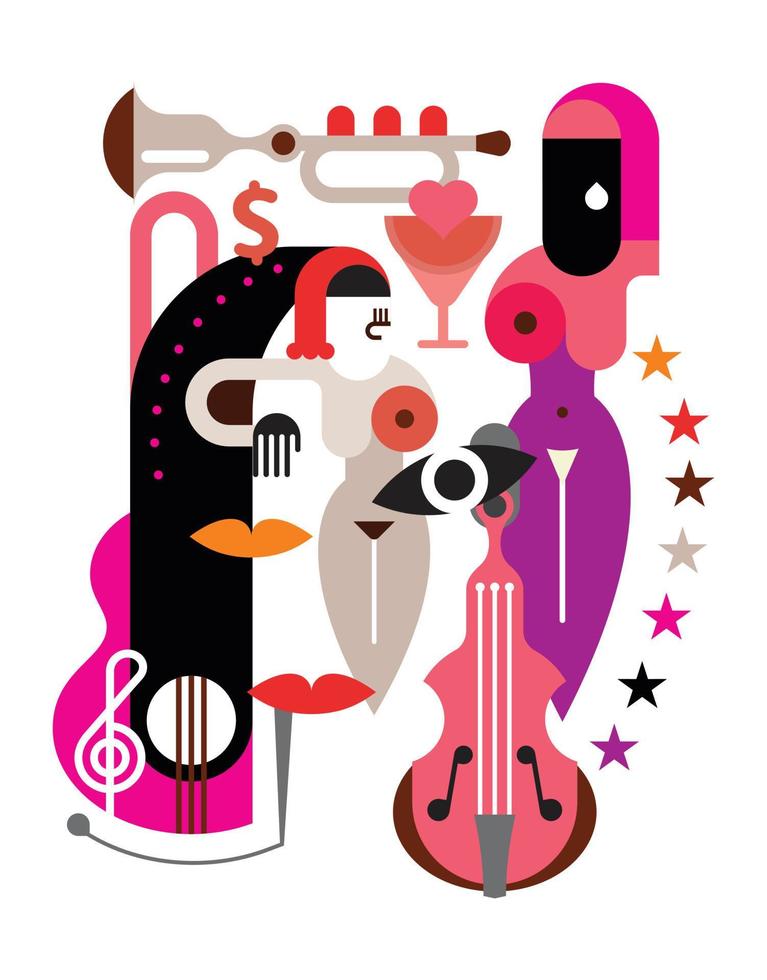 mujer y musica vector