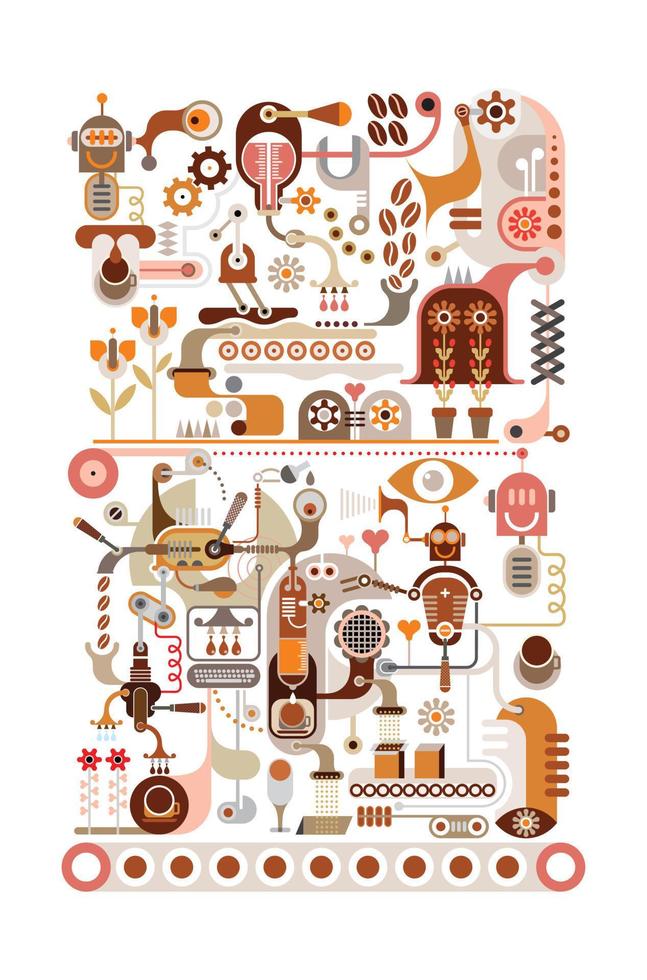 Coffee Factory vector illustration