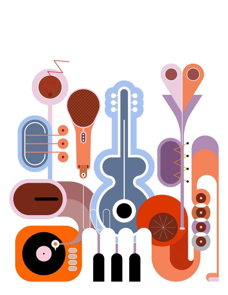 ilustración vectorial de instrumentos musicales vector