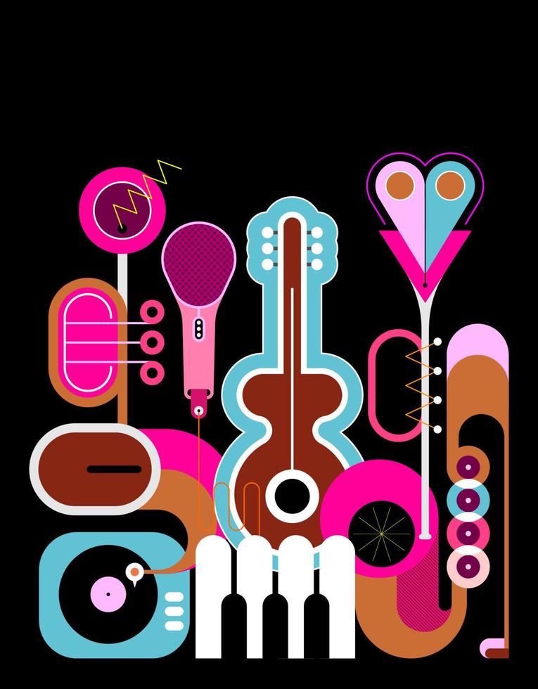 ilustración vectorial de instrumentos musicales vector