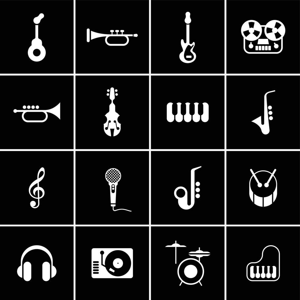 Music Instruments black vector