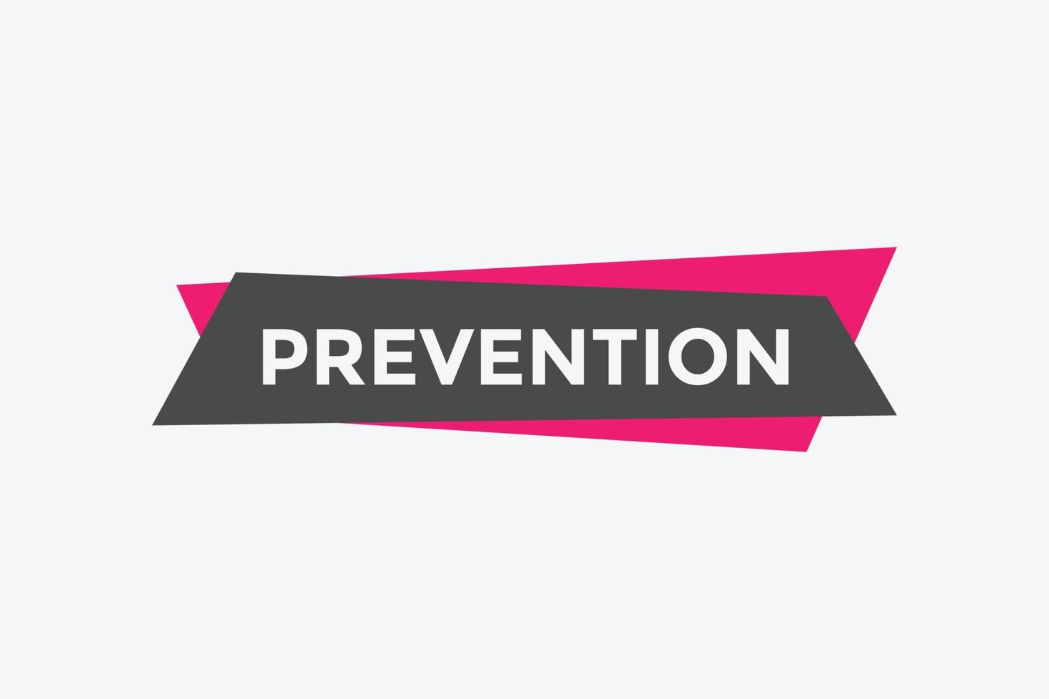 botón de prevención. burbuja de diálogo. banner web colorido de prevención. ilustración vectorial vector