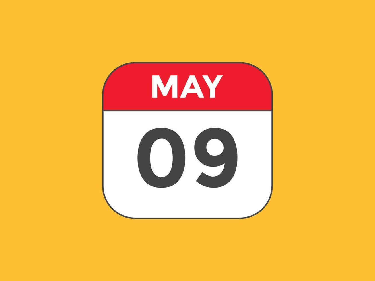 may 9 calendar reminder. 9th may daily calendar icon template. Calendar 9th may icon Design template. Vector illustration