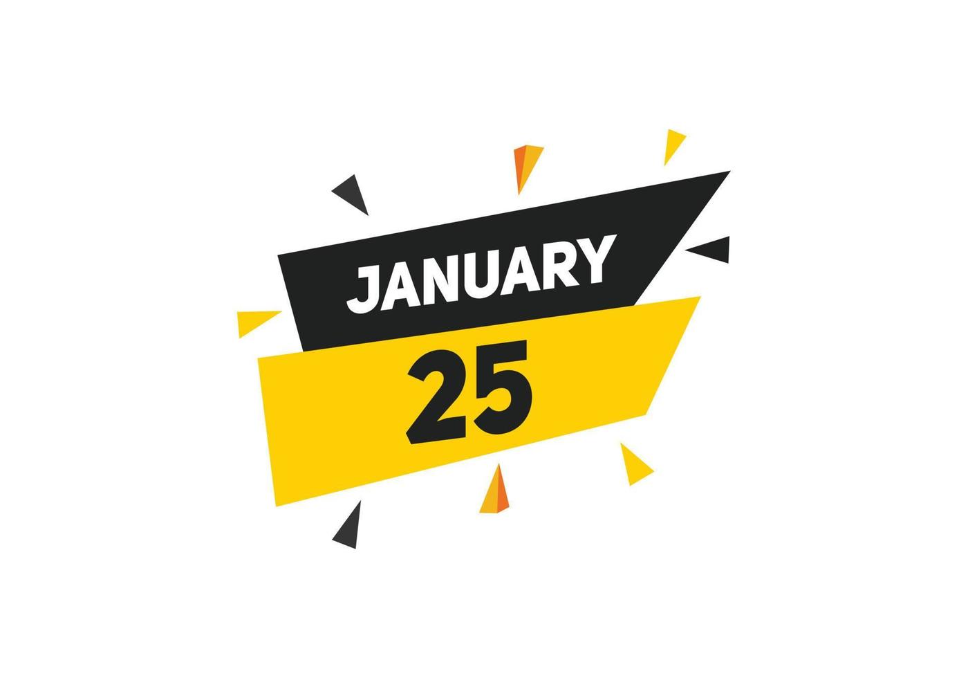 january 25 calendar reminder. 25th january daily calendar icon template. Calendar 25th january icon Design template. Vector illustration