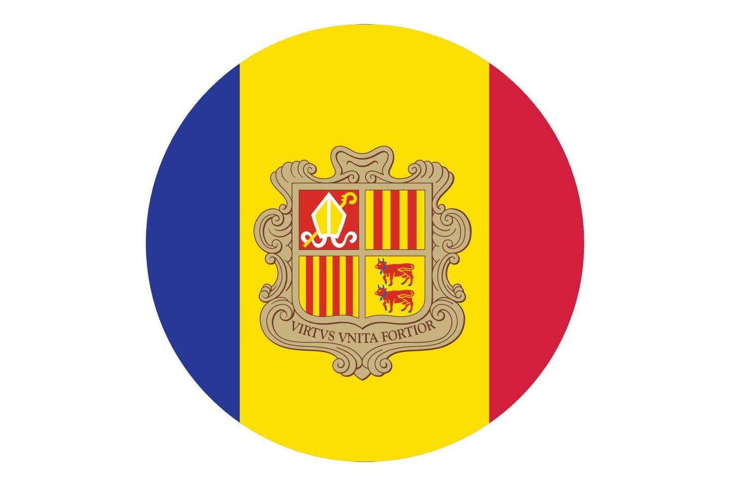 círculo bandera vector de andorra