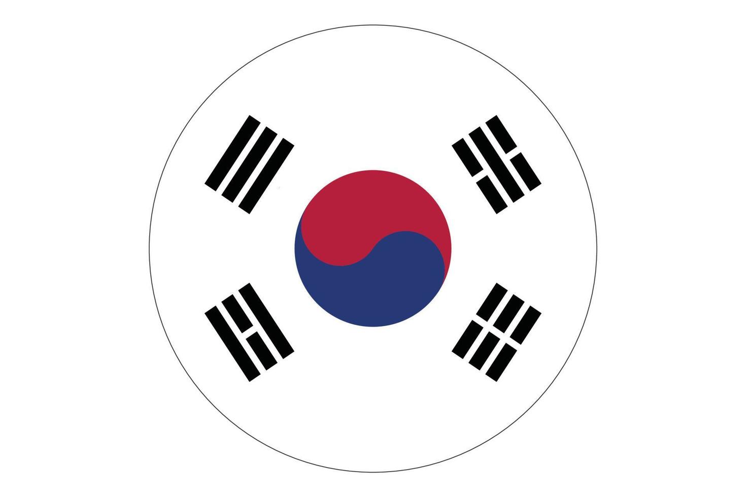Circle flag vector of South Korea