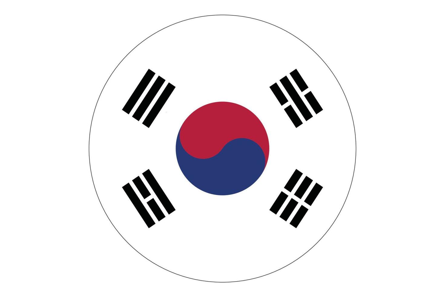 Circle flag vector of South Korea