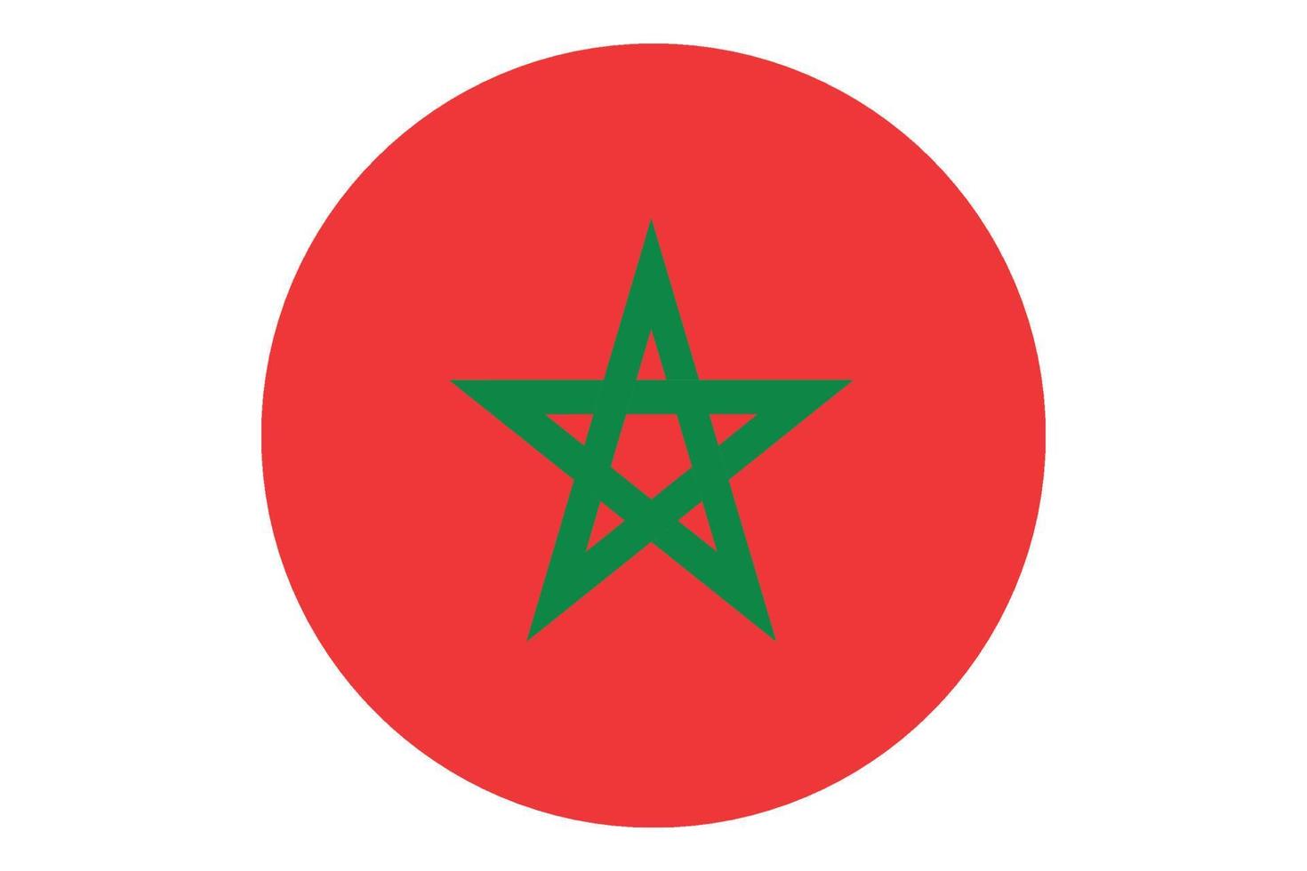 Circle flag vector of Morocco on white background.
