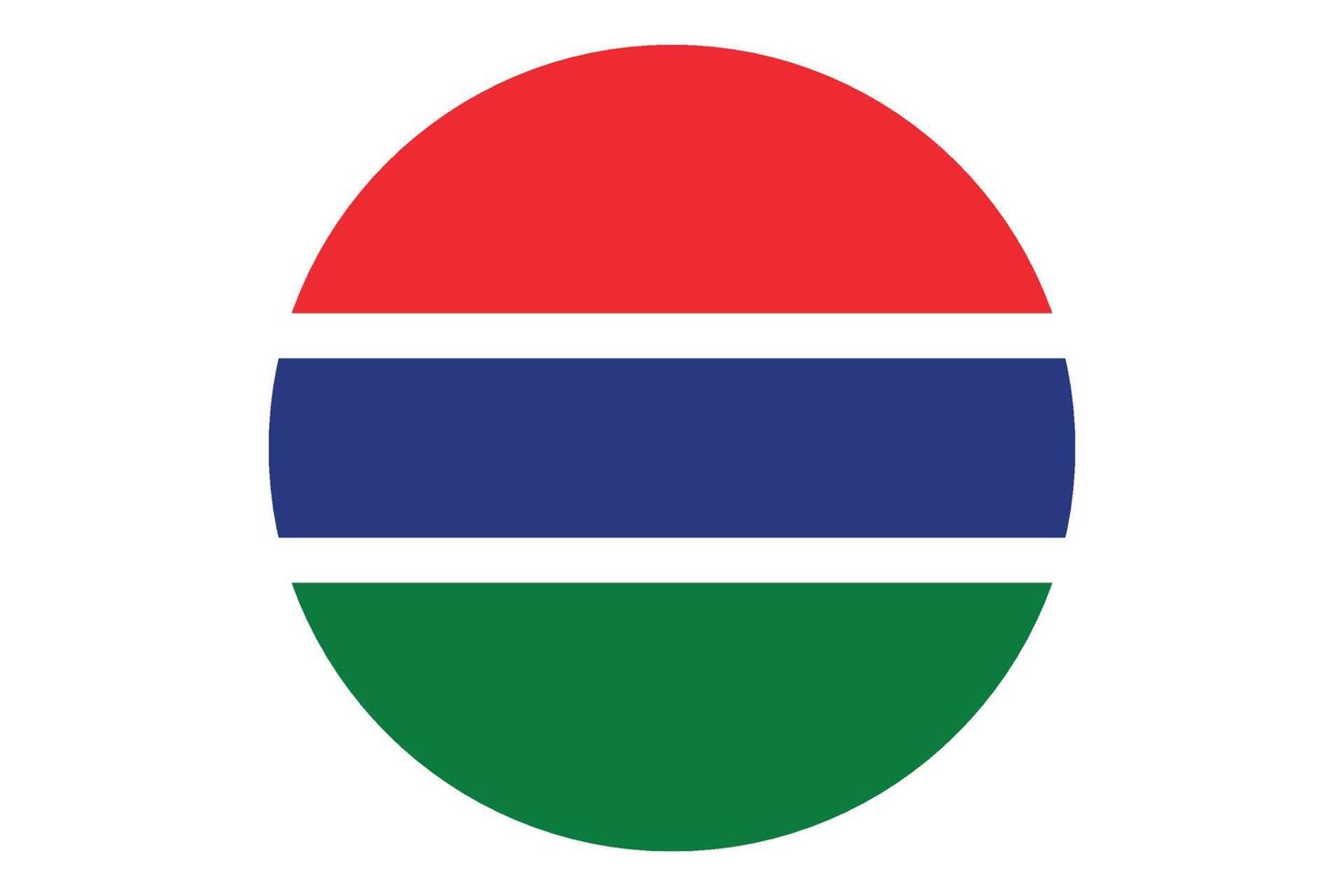 vector de bandera circular de gambia sobre fondo blanco.