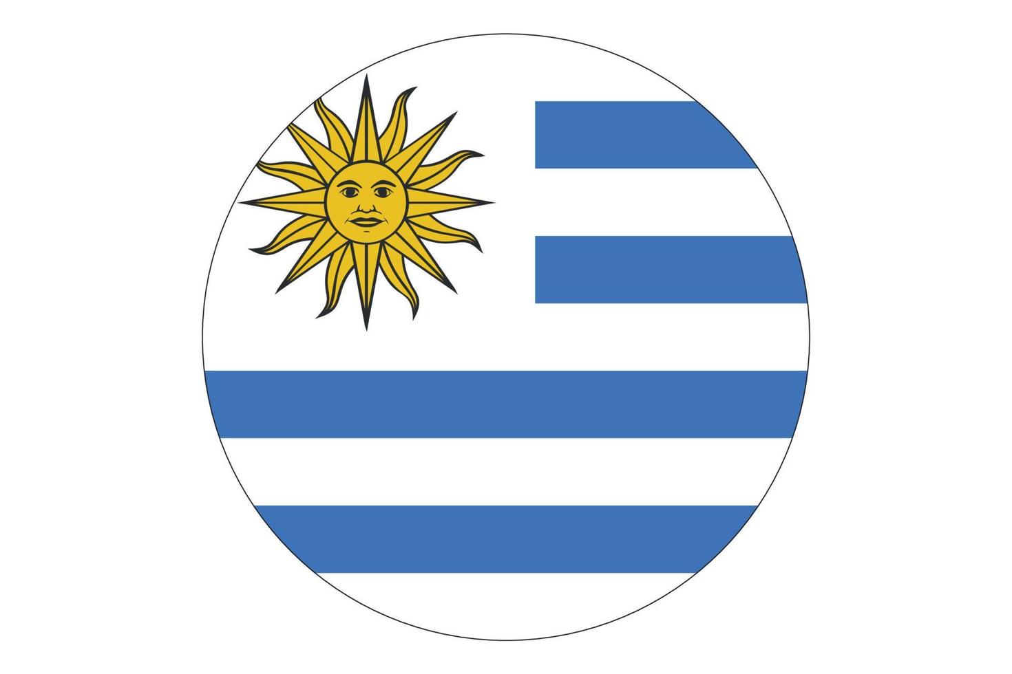 círculo bandera vector de uruguay