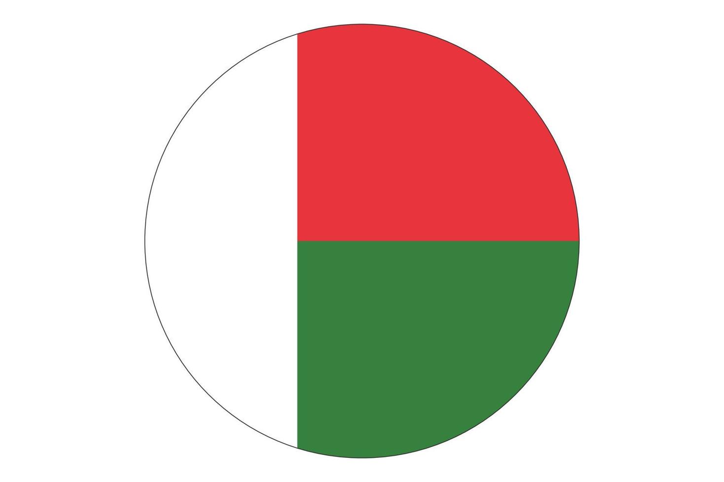 vector de bandera circular de madagascar sobre fondo blanco.