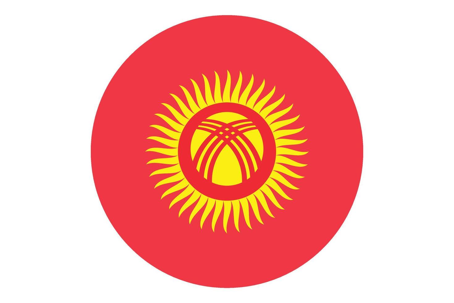 Circle flag vector of Kyrgyzstan