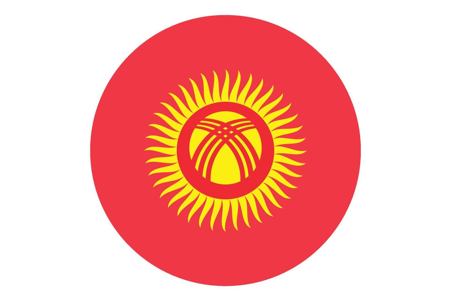 Circle flag vector of Kyrgyzstan