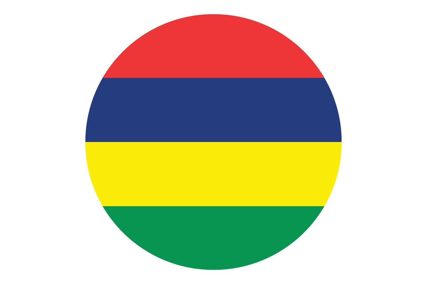 Circle flag vector of Mauritius on white background.