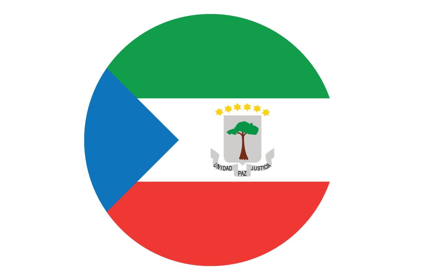 vector de bandera circular de guinea ecuatorial sobre fondo blanco.