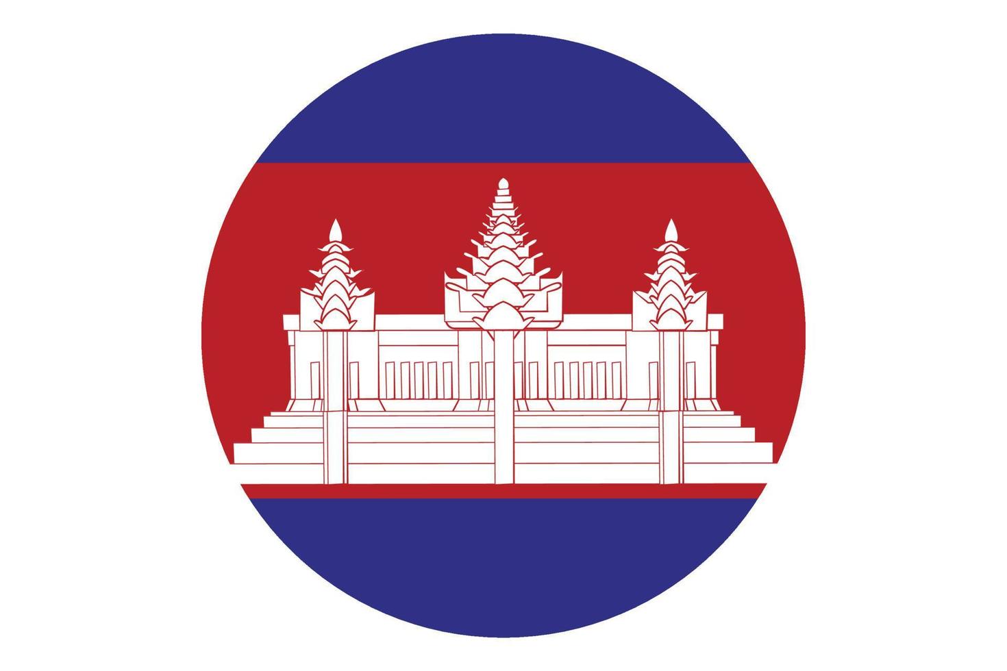 Circle flag vector of Cambodia