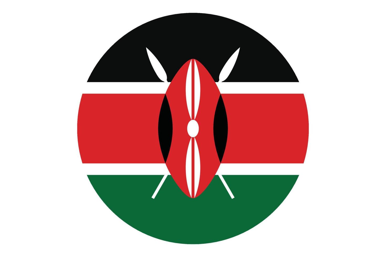 Circle flag vector of Kenya on white background.