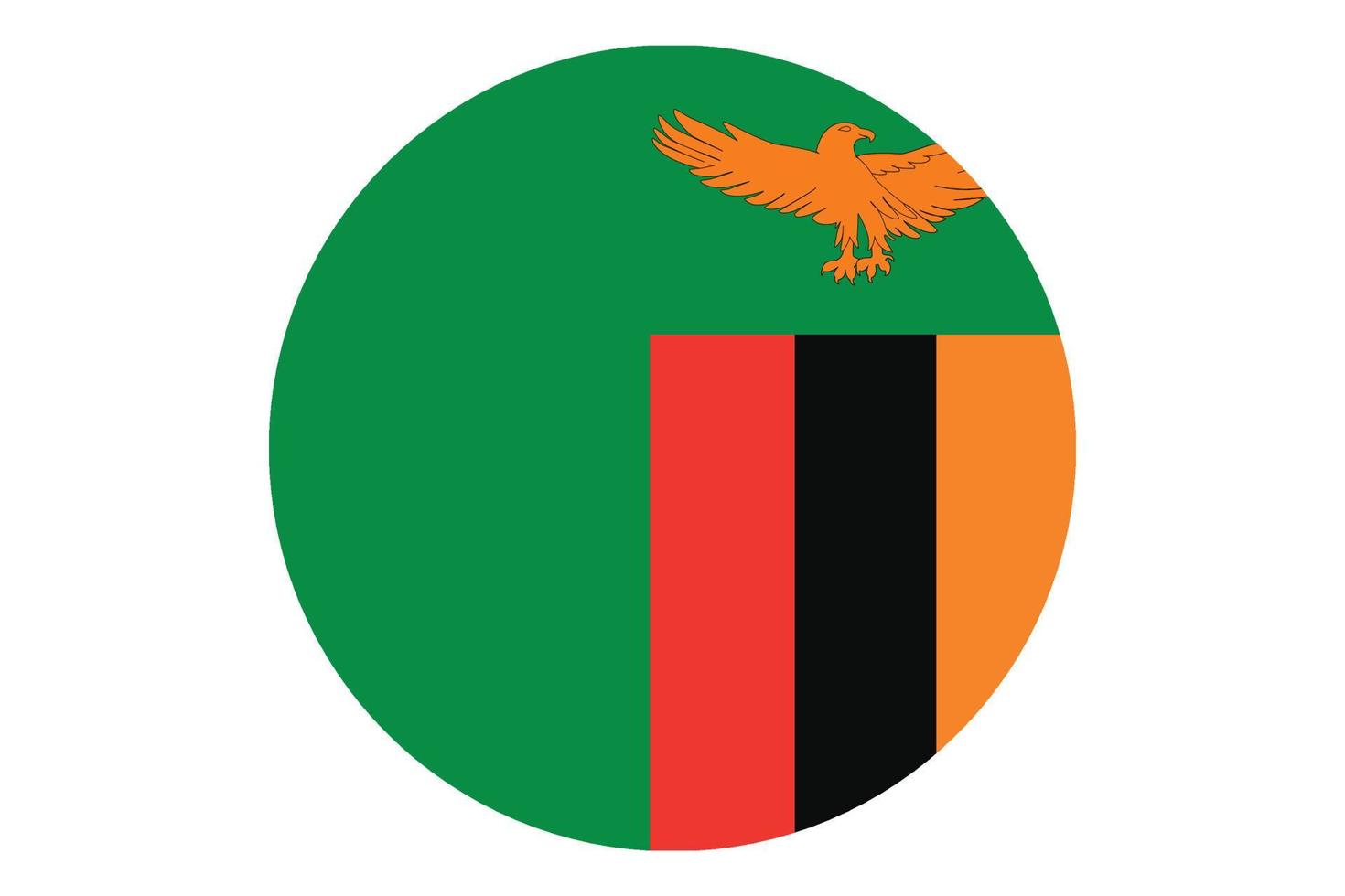 Circle flag vector of Zambia on white background.