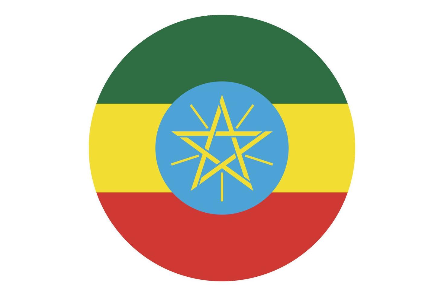 Circle flag vector of Ethiopia on white background.