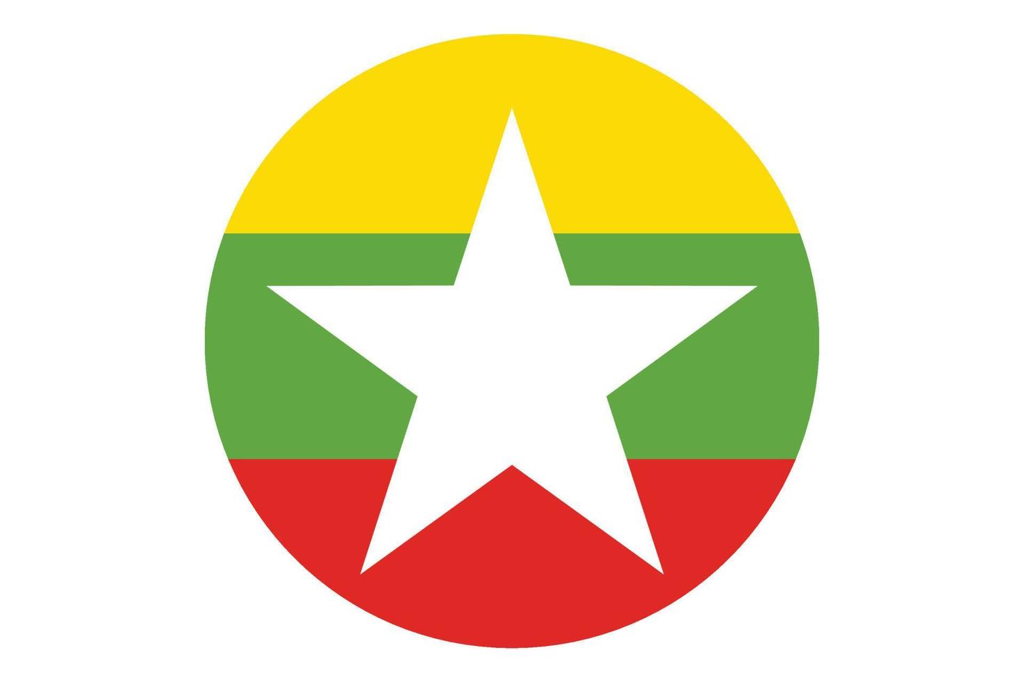 círculo, bandera, vector, de, myanmar vector