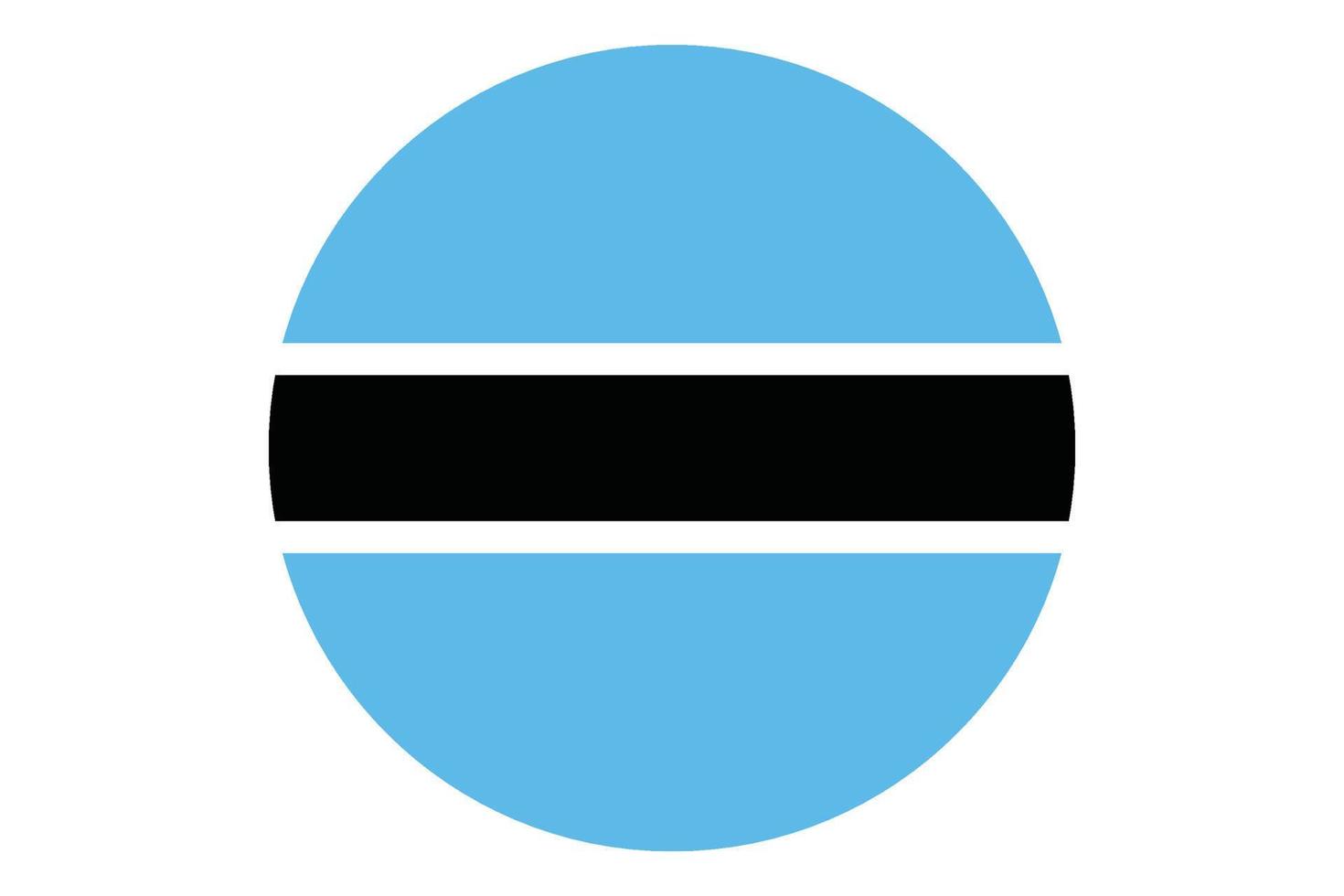 Vector de bandera circular de Botswana sobre fondo blanco.