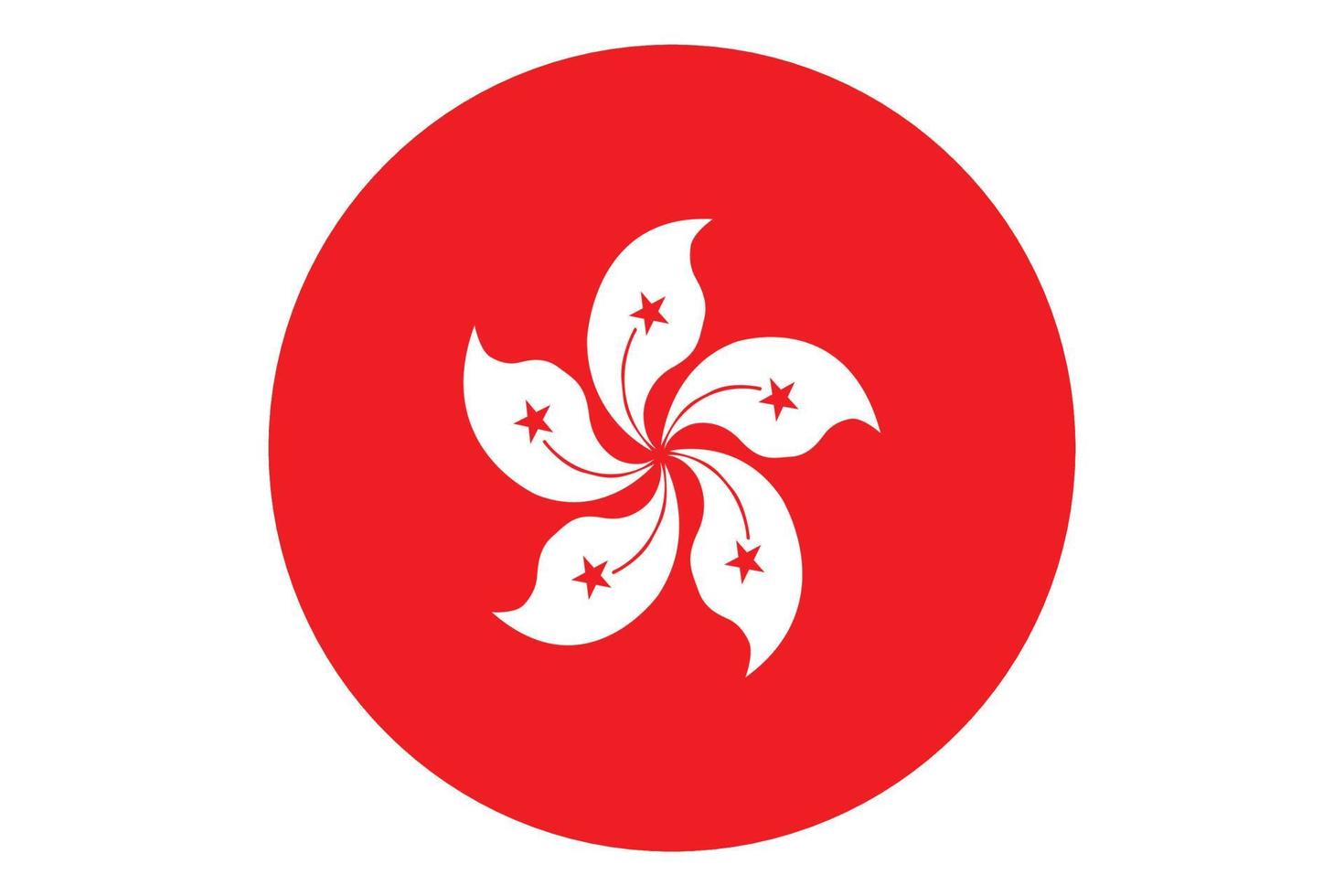 Circle flag vector of Hong Kong