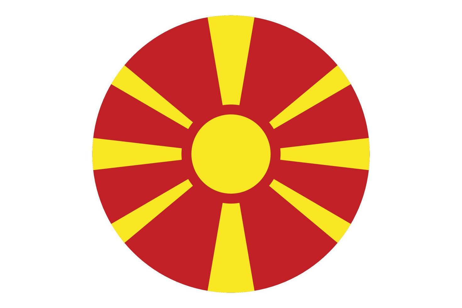 Circle flag vector of North Macedonia