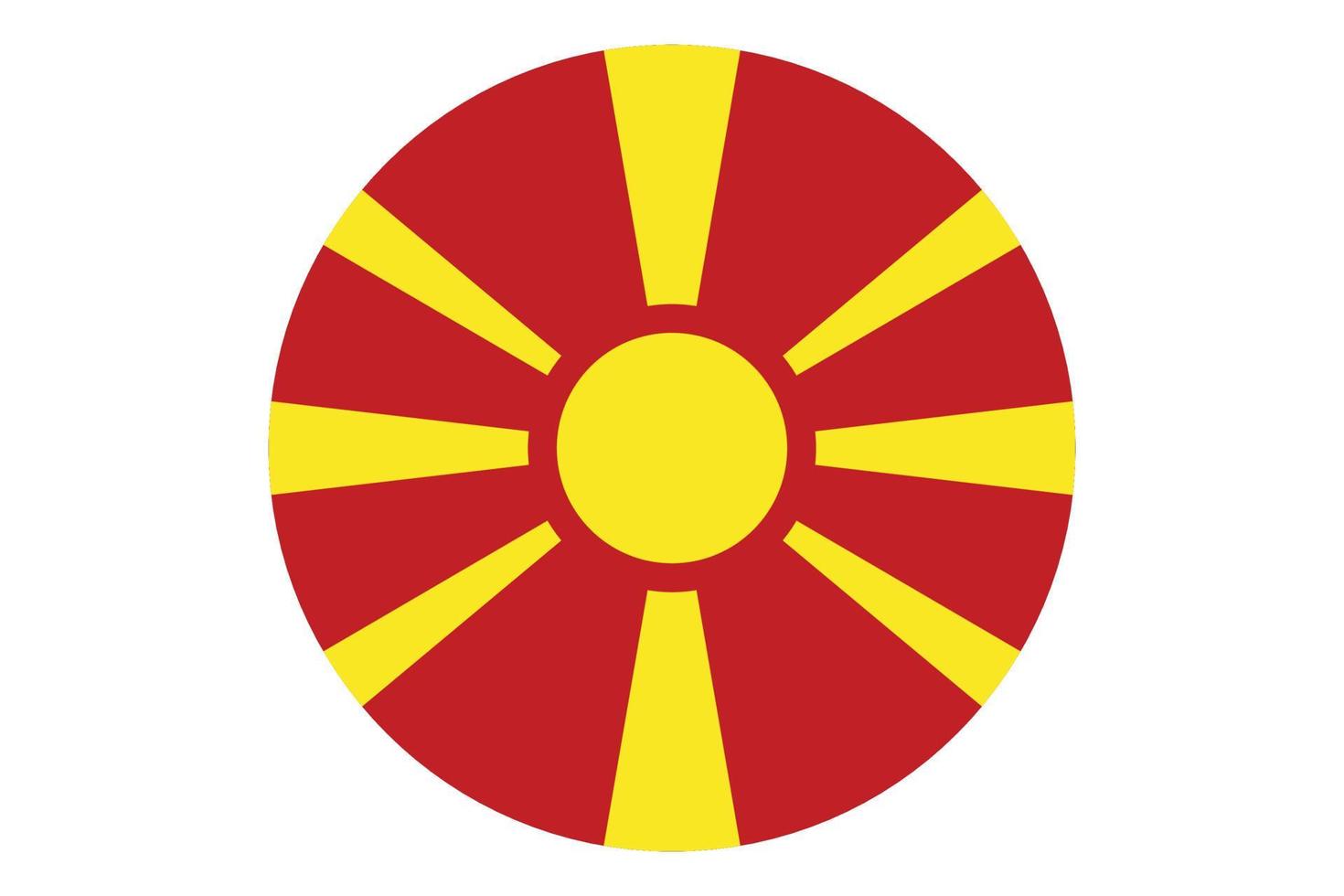 Circle flag vector of North Macedonia