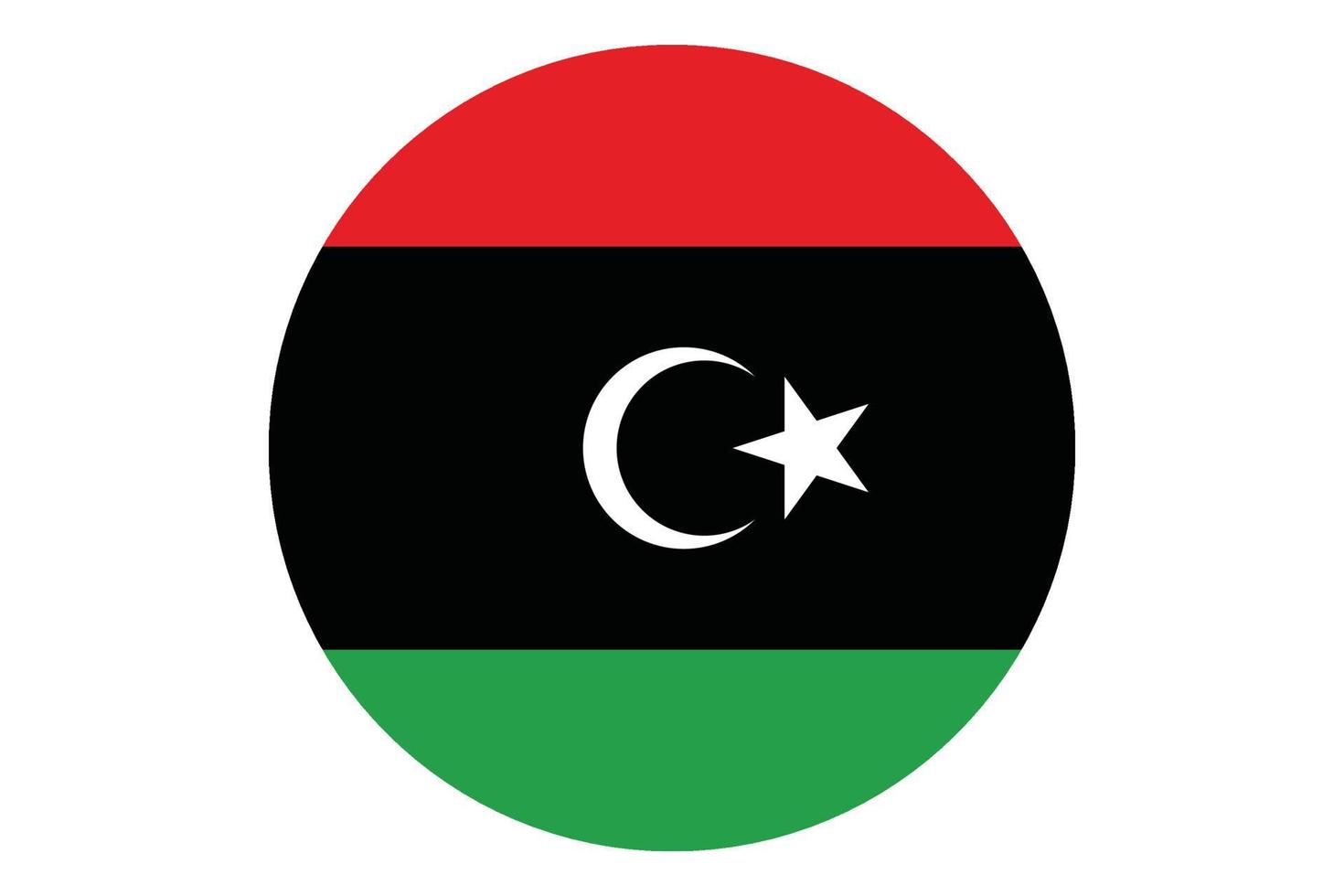 Circle flag vector of Libya on white background.