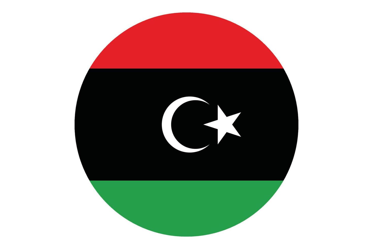 Circle flag vector of Libya on white background.