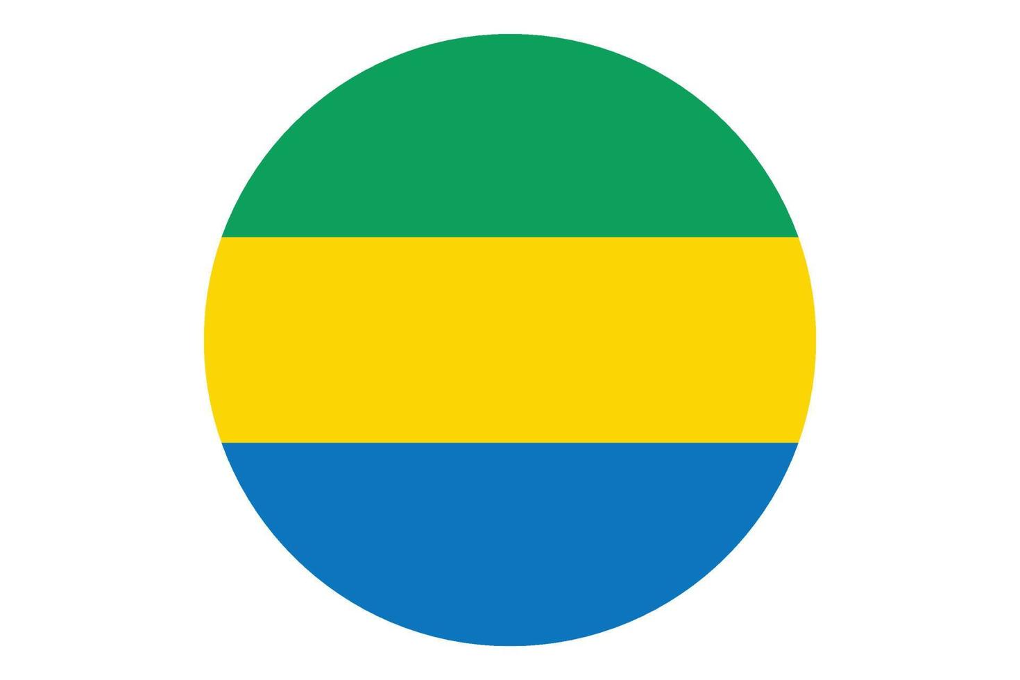 Vector de bandera circular de Gabón sobre fondo blanco.