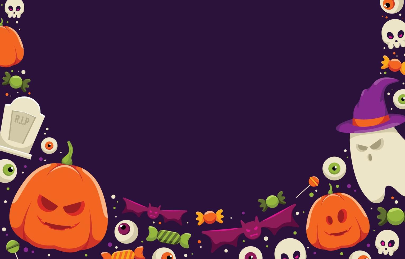 Trick or Treat Background Template vector