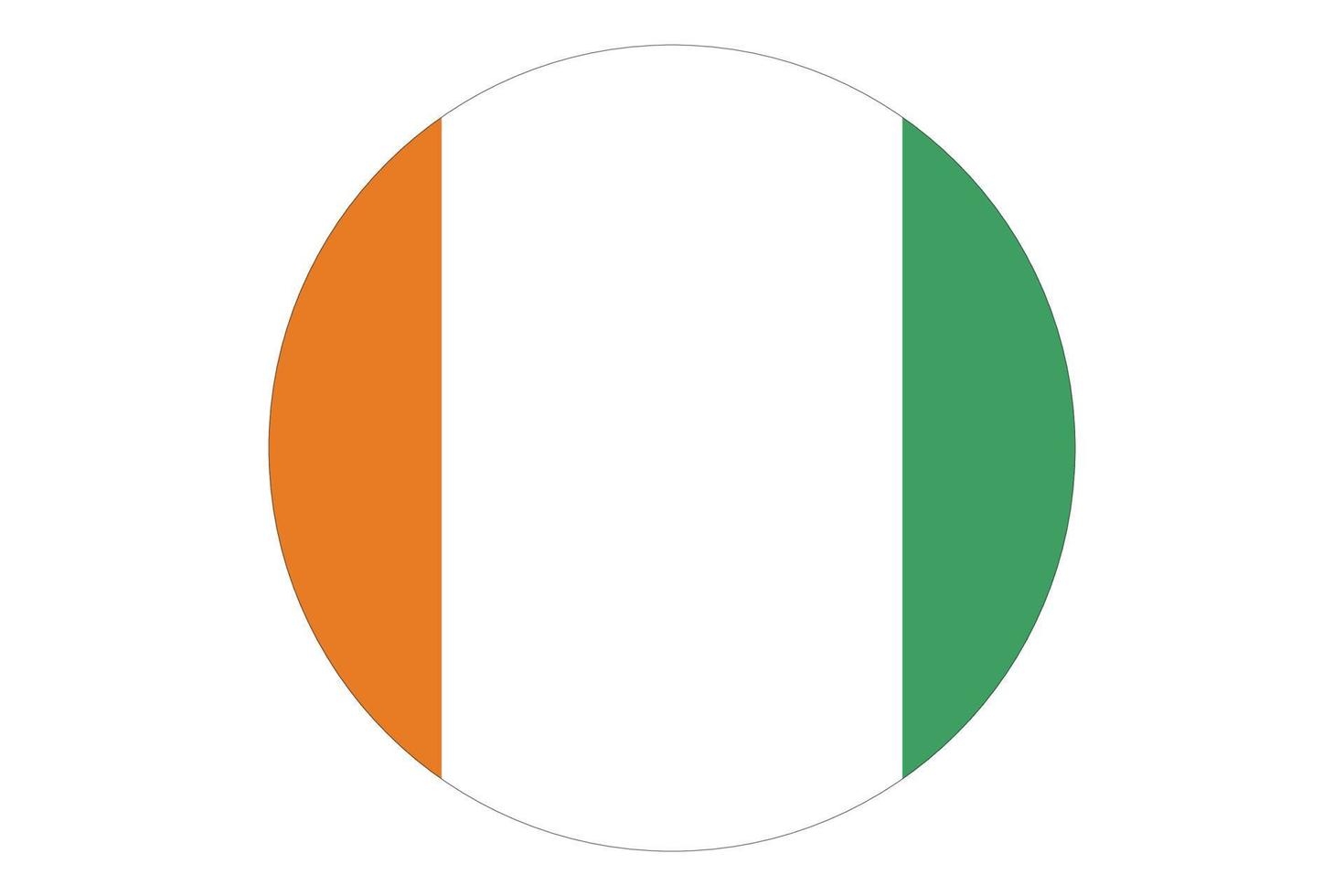vector de bandera circular de Costa de Marfil sobre fondo blanco.