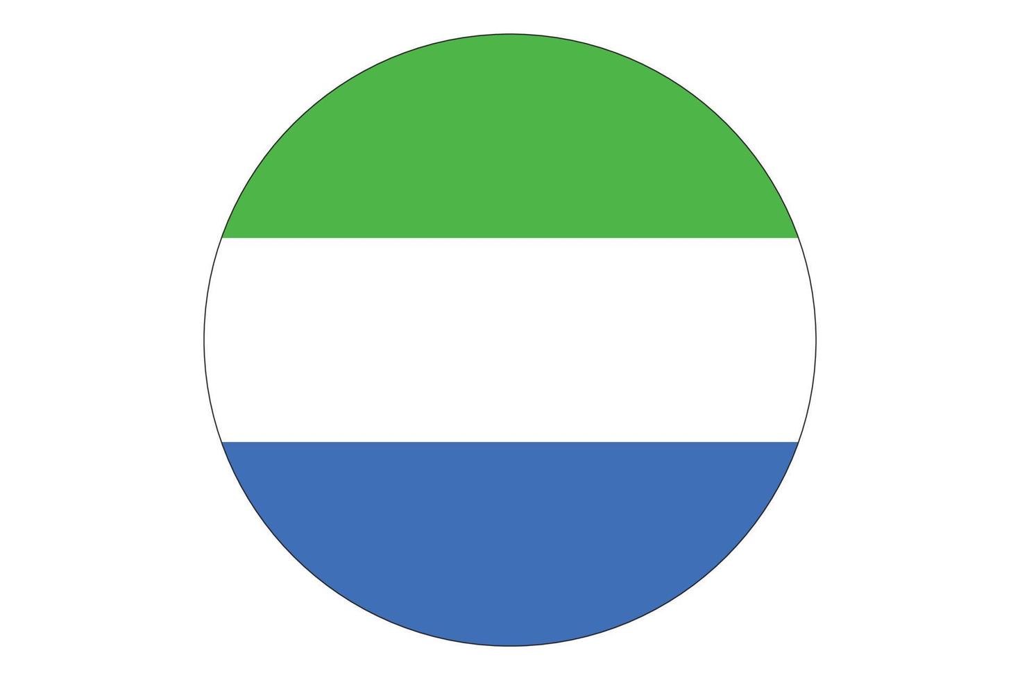 Circle flag vector of Sierra Leone on white background.