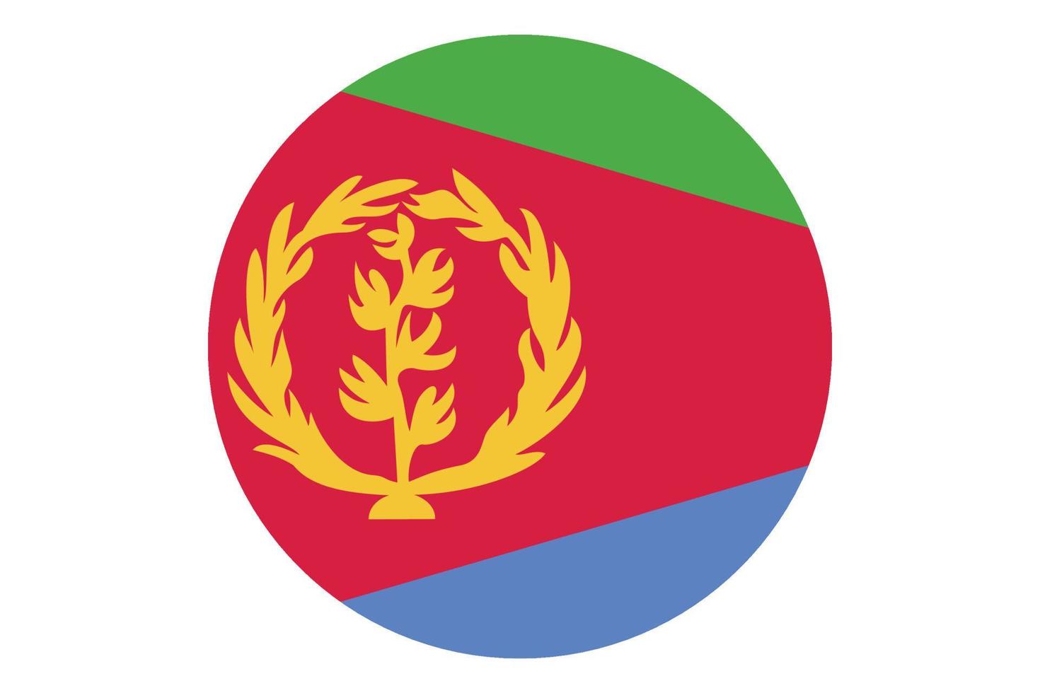 Circle flag vector of Eritrea on white background.