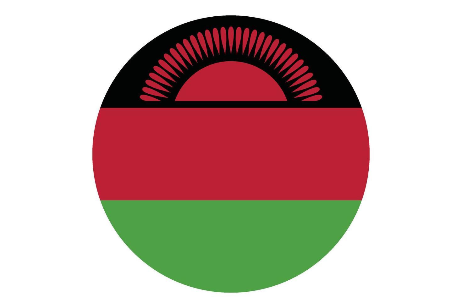 Circle flag vector of Malawi on white background.
