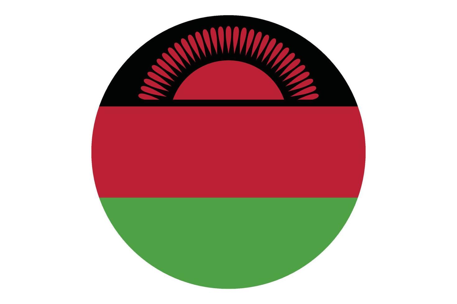 Circle flag vector of Malawi on white background.