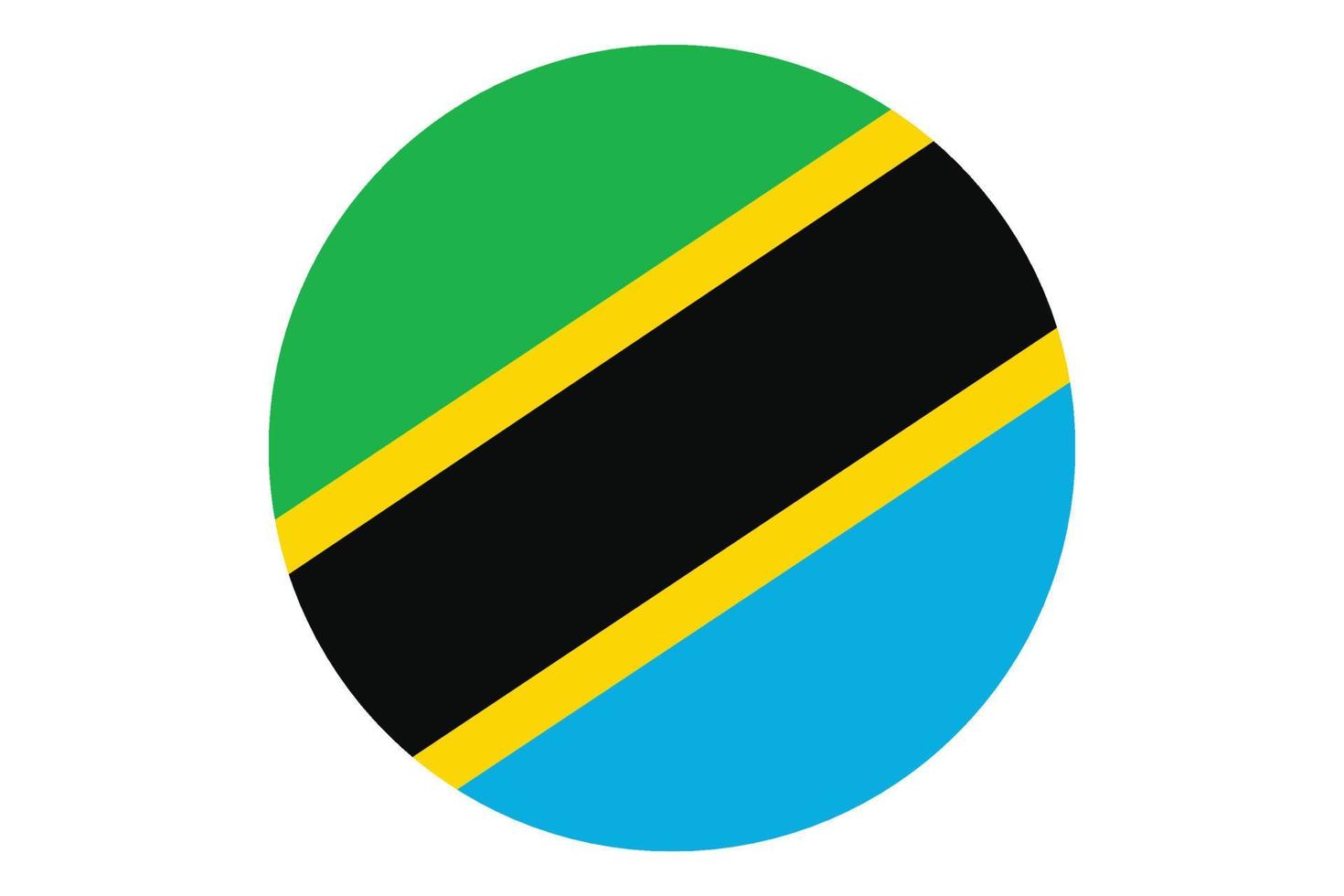 vector de bandera circular de tanzania sobre fondo blanco.