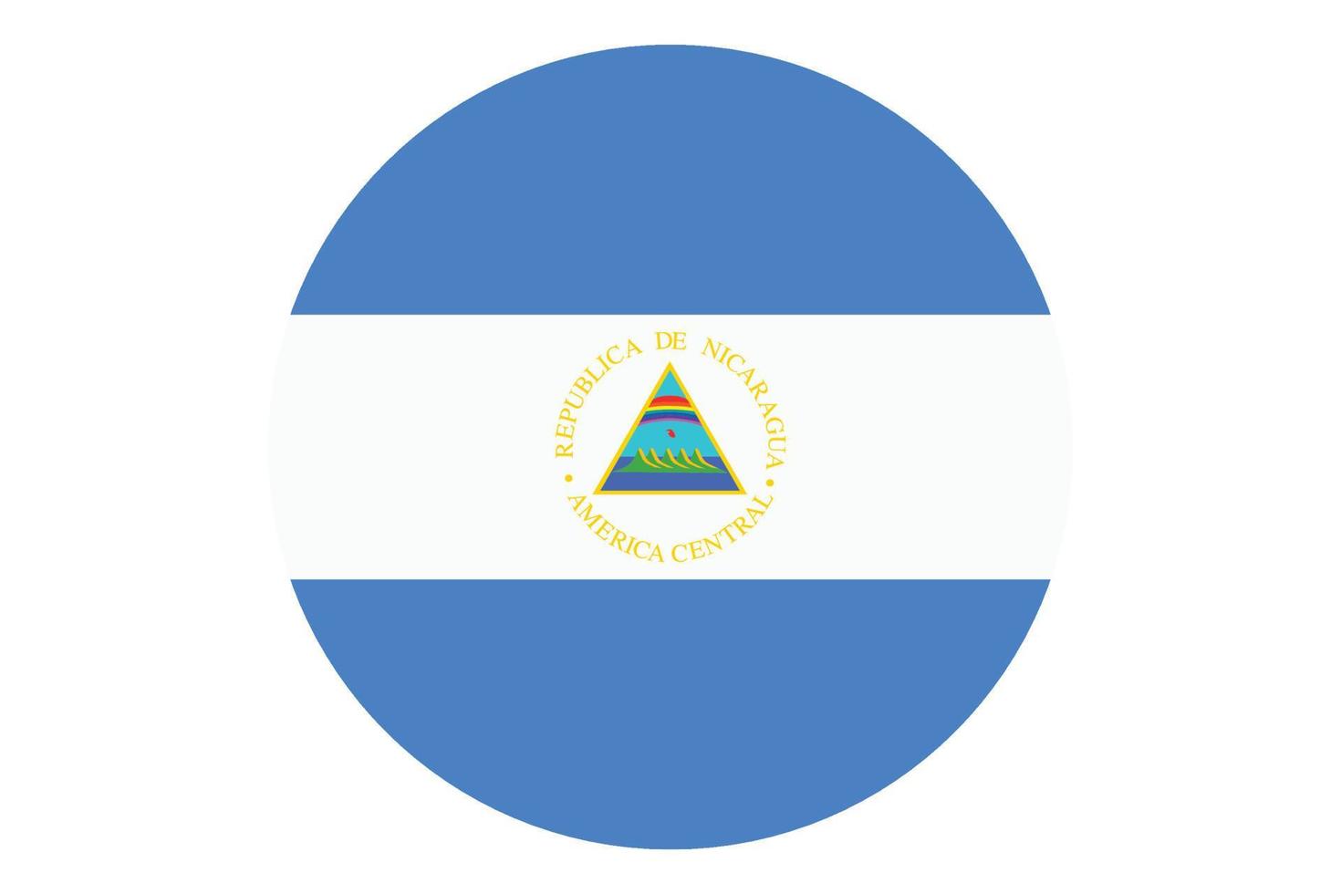 círculo bandera vector de nicaragua
