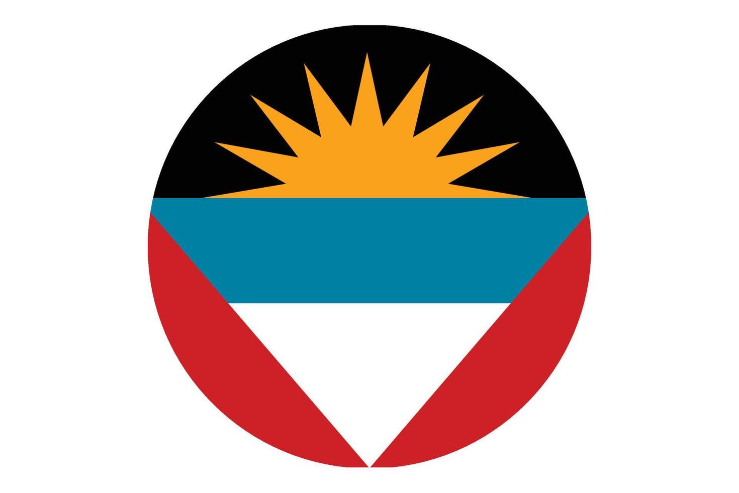 vector de bandera circular de antigua y barbuda