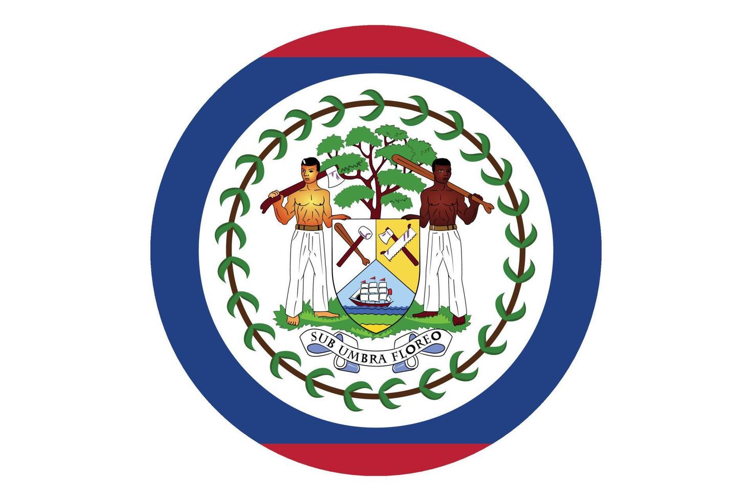 Circle flag vector of Belize