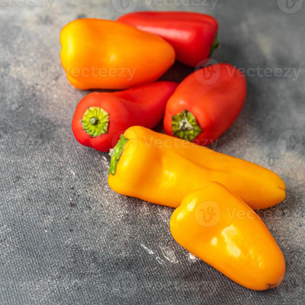 Bell pepper small fresh vegetable  healthy food snack on the table copy space food background photo