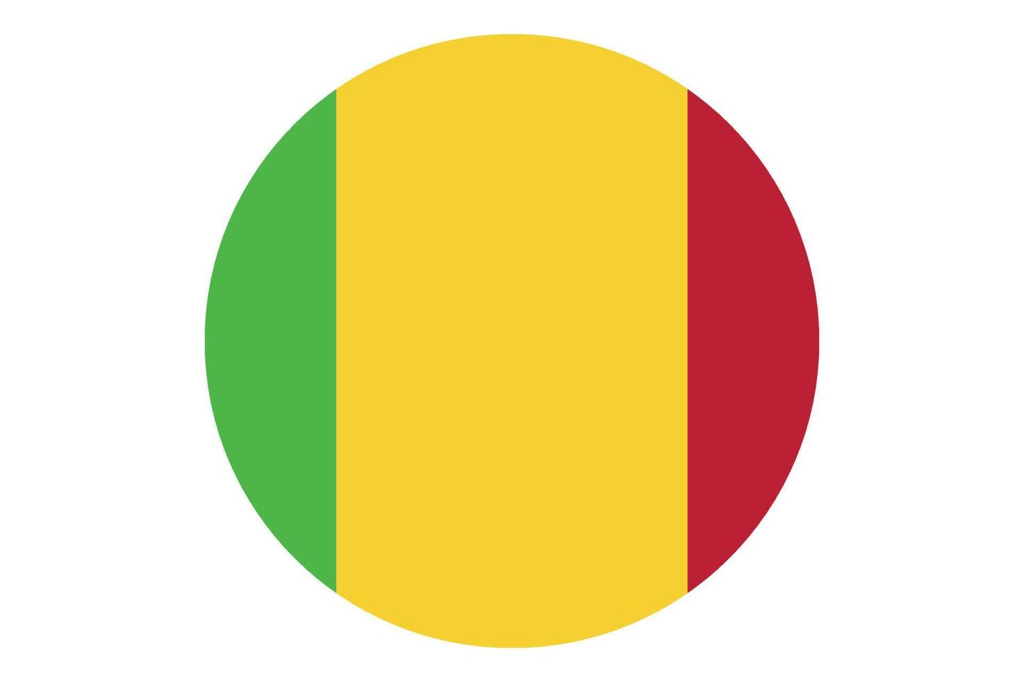 Circle flag vector of Mali on white background.