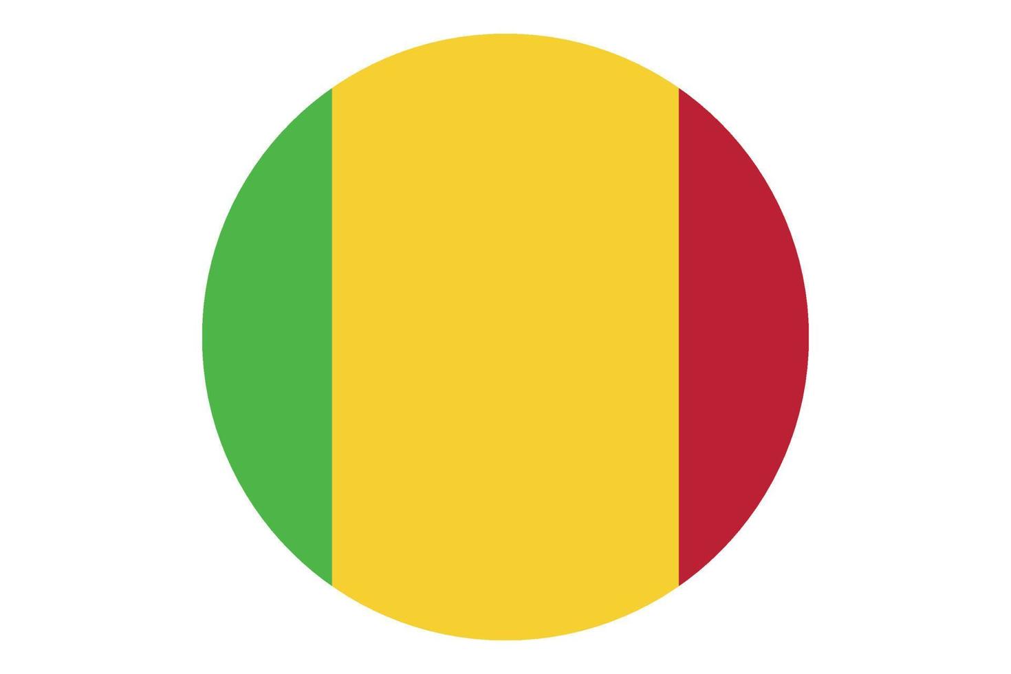 Circle flag vector of Mali on white background.