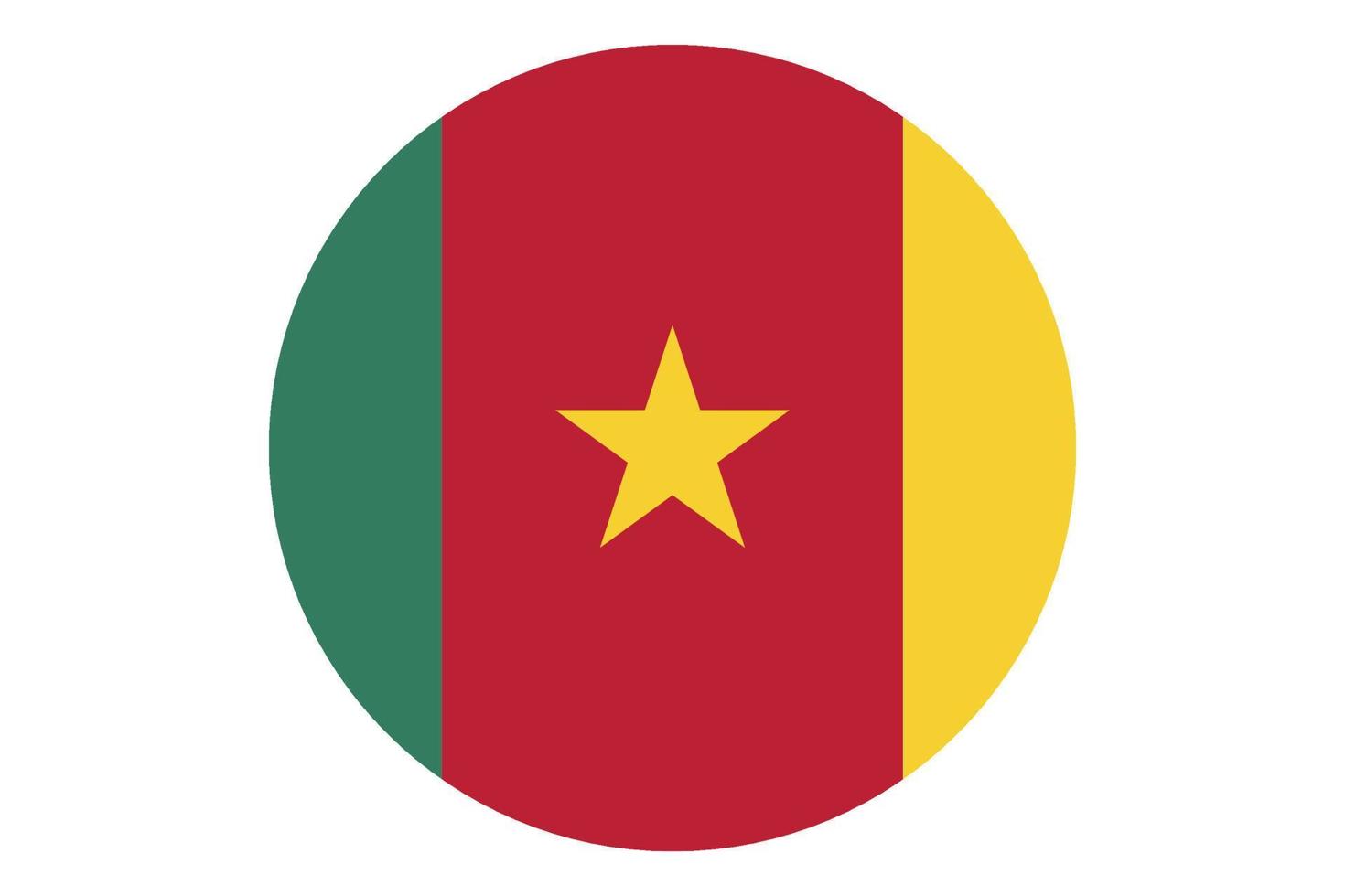 Circle flag vector of Cameroon on white background.