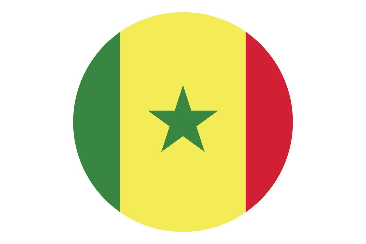 Circle flag vector of Senegal on white background.