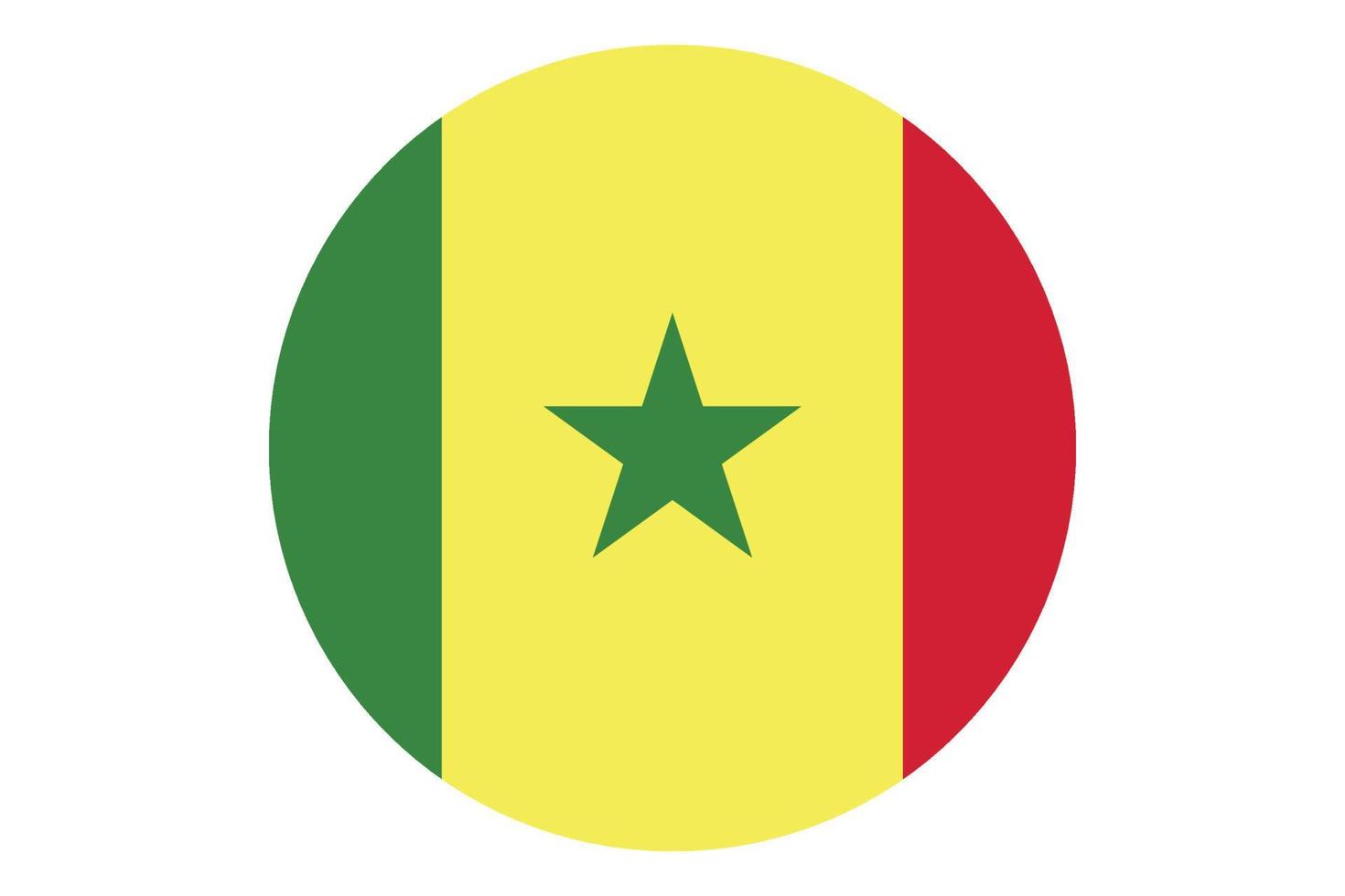 vector de bandera circular de senegal sobre fondo blanco.