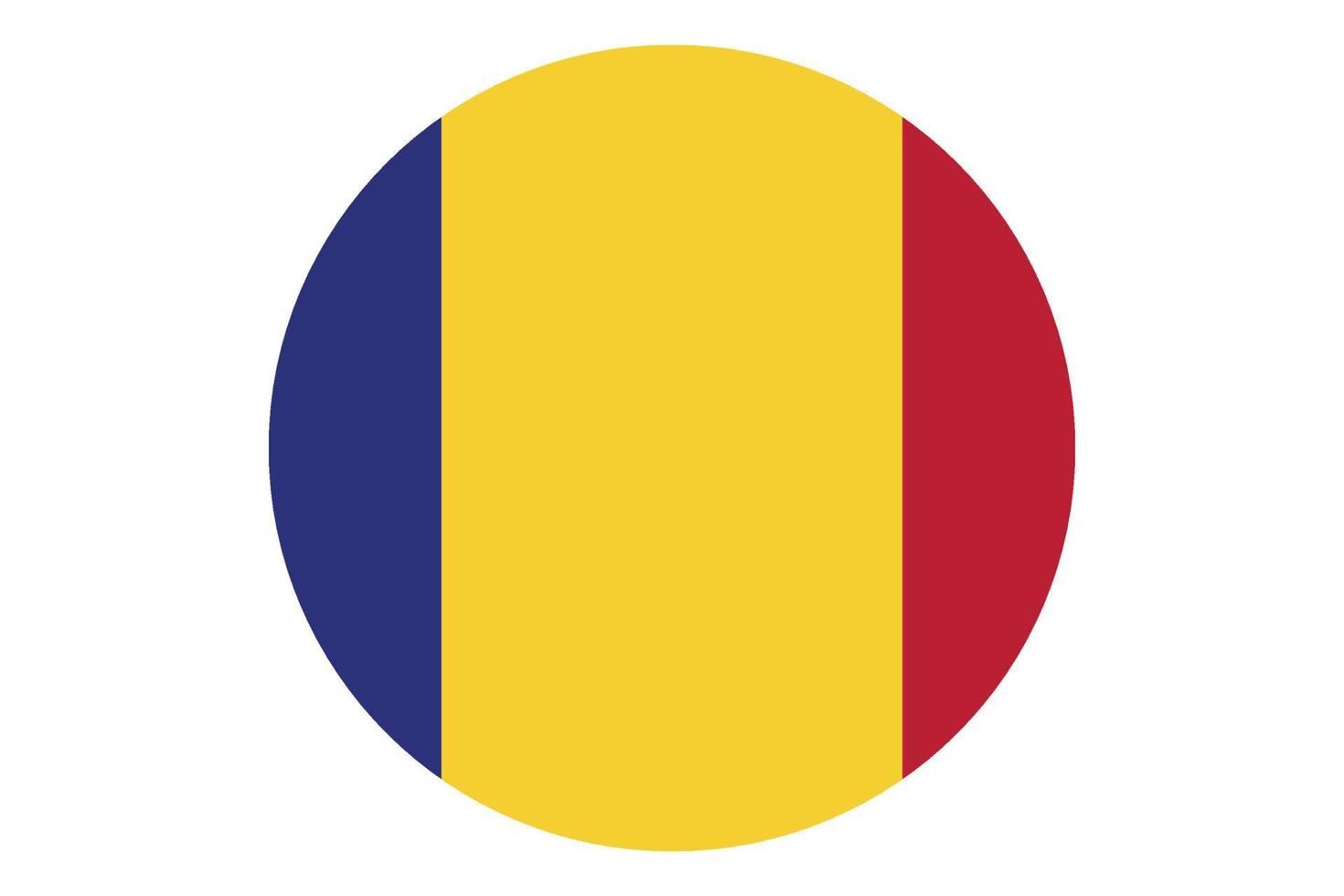 Circle flag vector of Chad on white background.