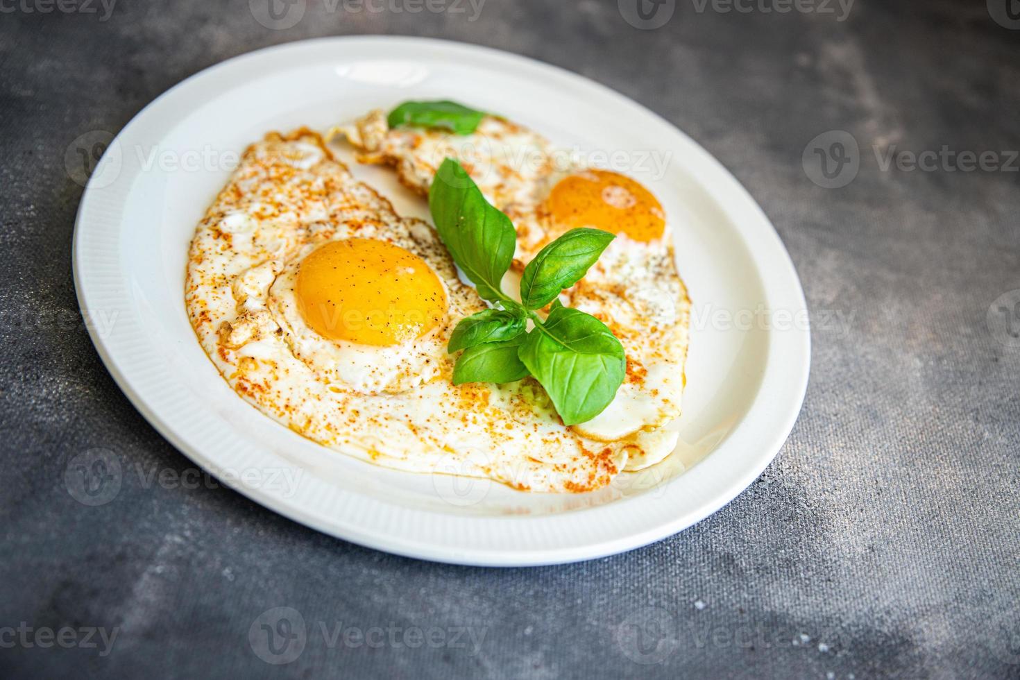 egg fried breakfast fresh white protein yolk meal food snack on the table copy space food background photo