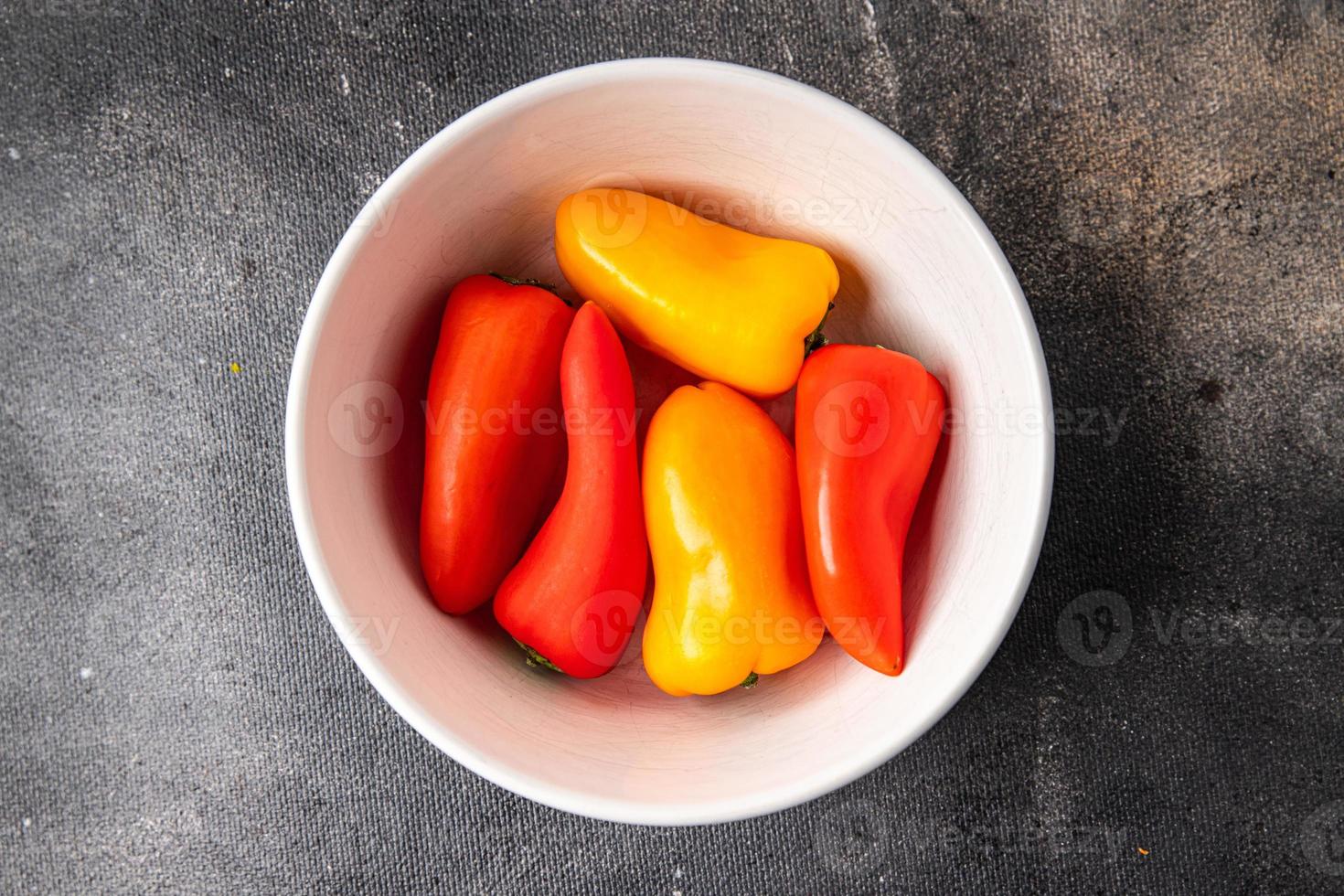 Bell pepper small fresh vegetable  healthy food snack on the table copy space food background photo